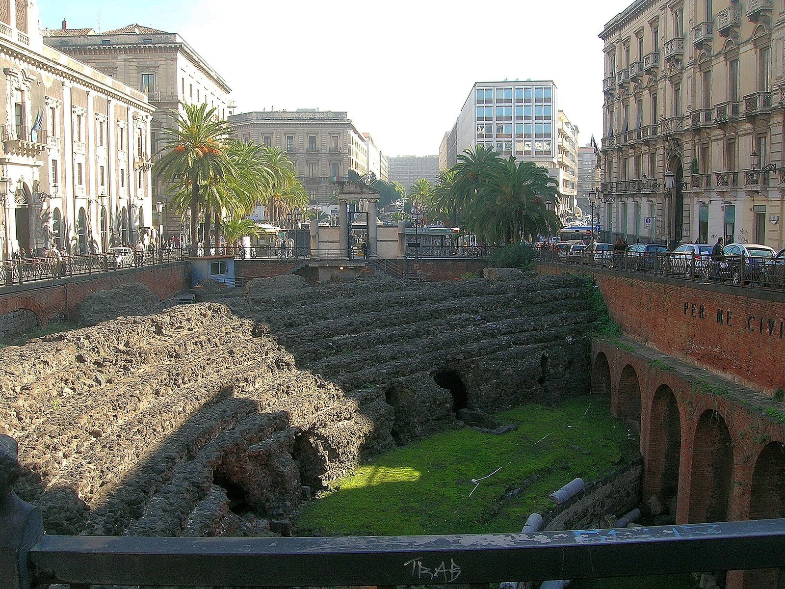 Roman amphitheatre excavation in Piazza Stesicoro, Catania must-see sight