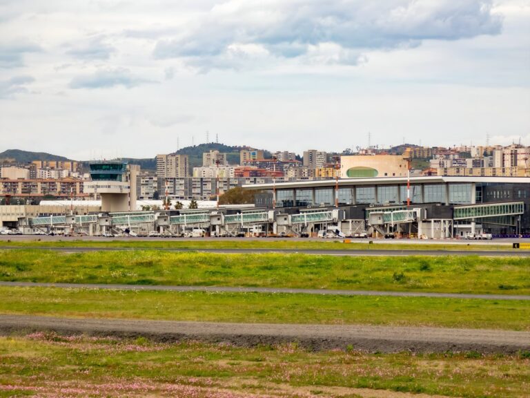 Catania Fontanarossa airport terminal building, the nearest airport to Taormina in Sicily