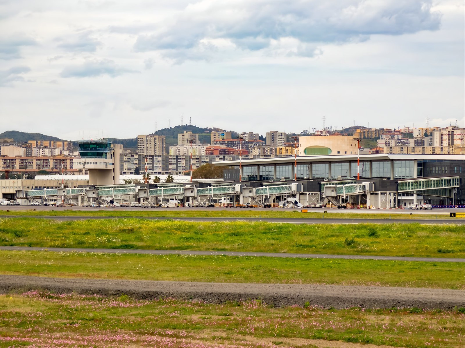 Catania Fontanarossa airport terminal building, the nearest airport to Taormina in Sicily