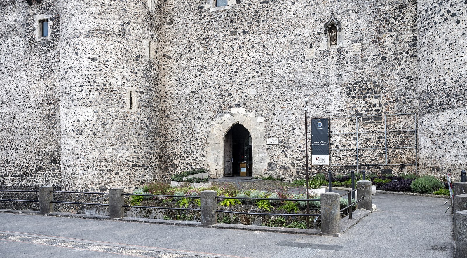 Castello Ursino in Catania old town, 13th-century Hohenstaufen fortress built in black lava stone by Frederick II between 1239 and 1250