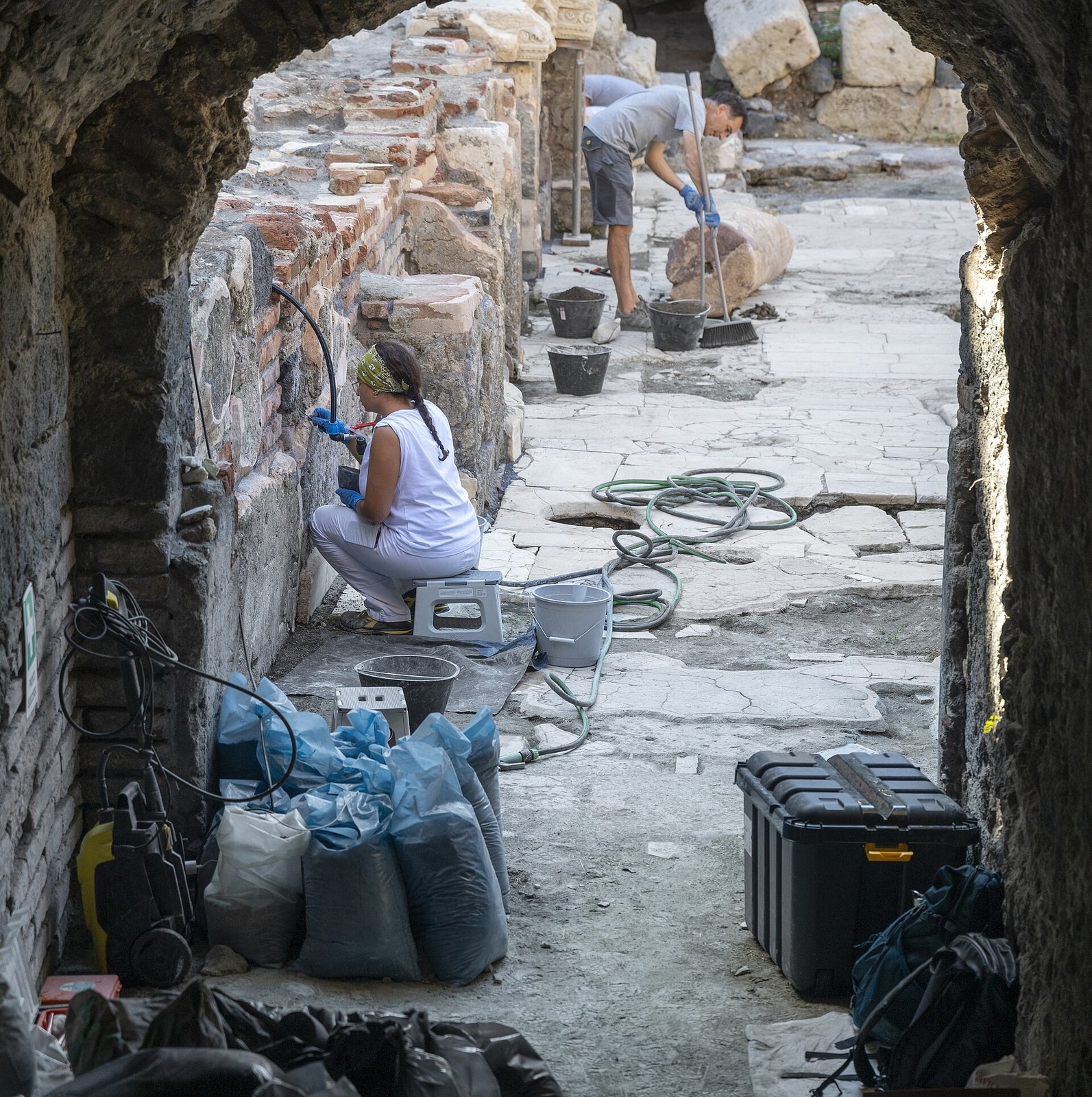 Teatro Greco-Romano in Catania old town, 2nd-century AD Roman amphitheatre excavated between apartment blocks on Via Vittorio Emanuele