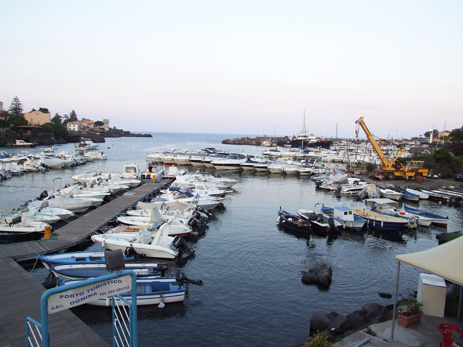 Porto Ulisse fishing harbour in Ognina district Catania Sicily