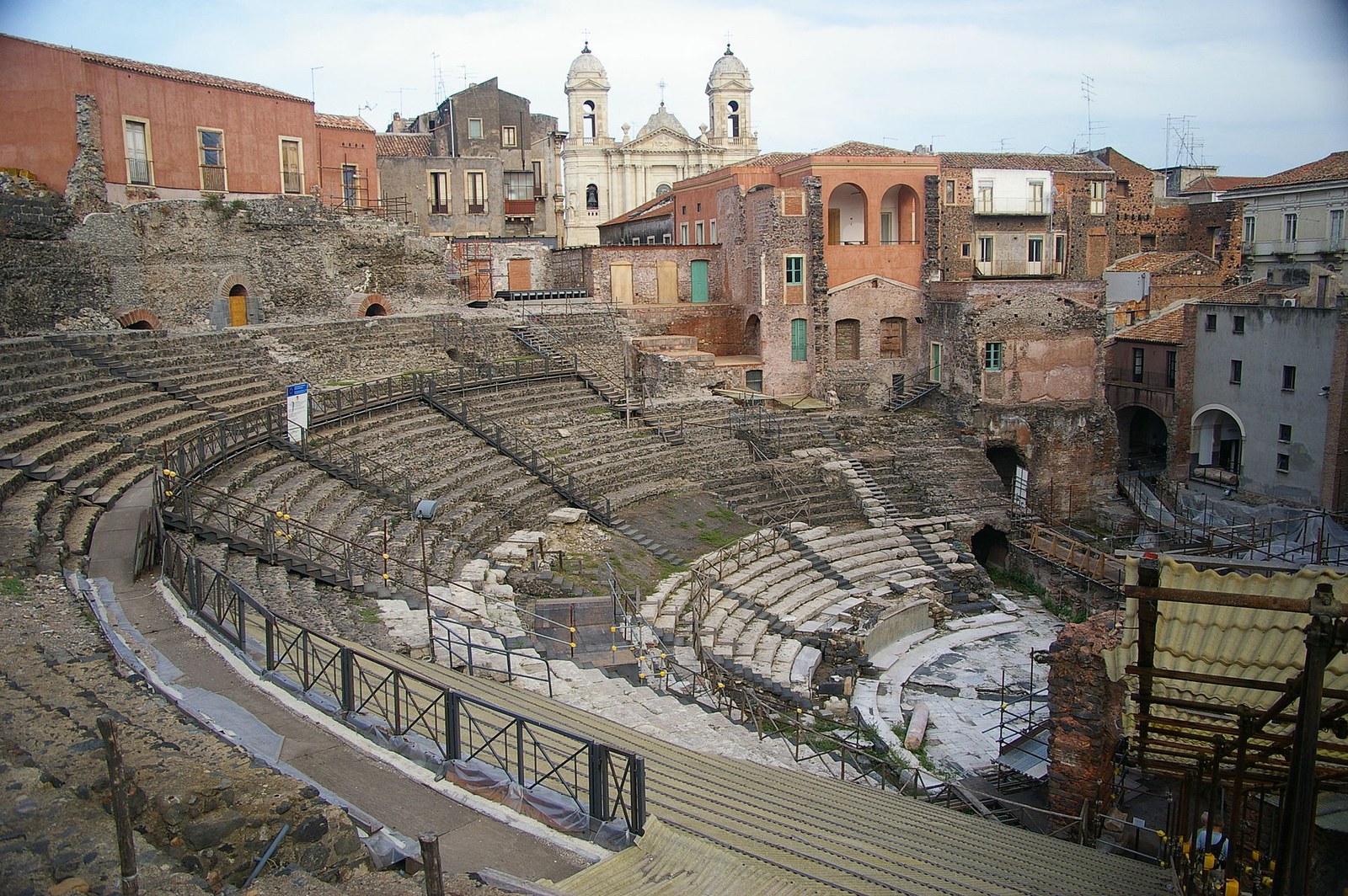 Roman Theatre of Catania within the historic city