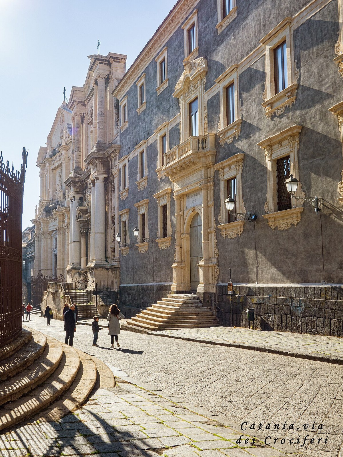 Via Crociferi baroque street with churches in Catania Sicily