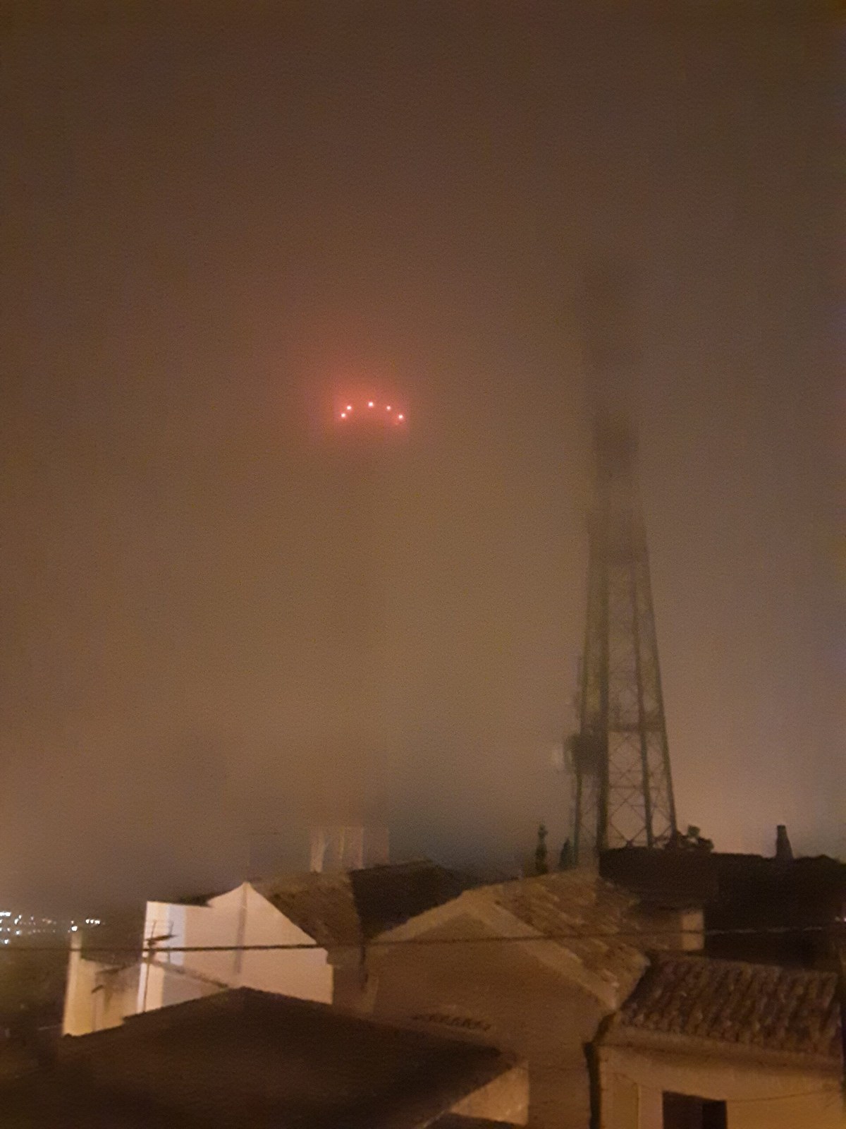 Fog in Erice — the medieval hilltop village of Erice in the province of Trapani, west Sicily, atmospheric in fog during the December winter months