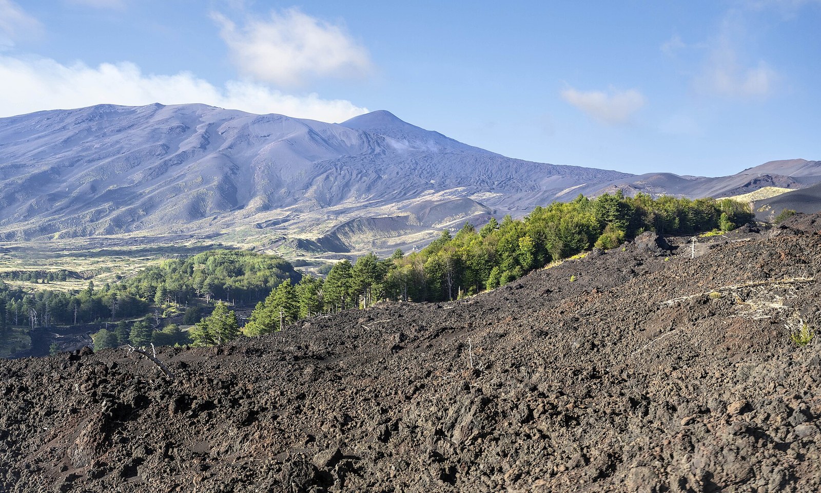 Mount Etna summit area with recent volcanic activity 2024