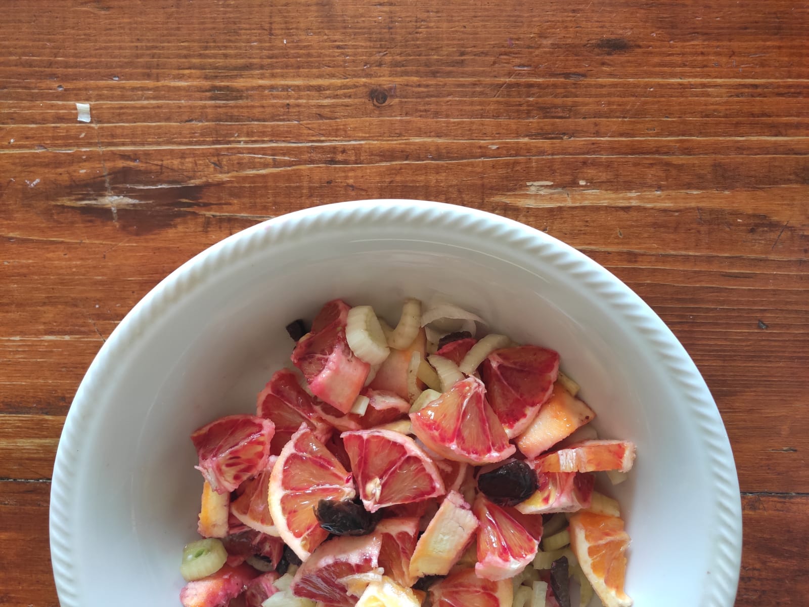 Sicilian blood orange salad with Tarocco and Moro red oranges — March is peak harvest season for blood oranges from the Plain of Catania PGI