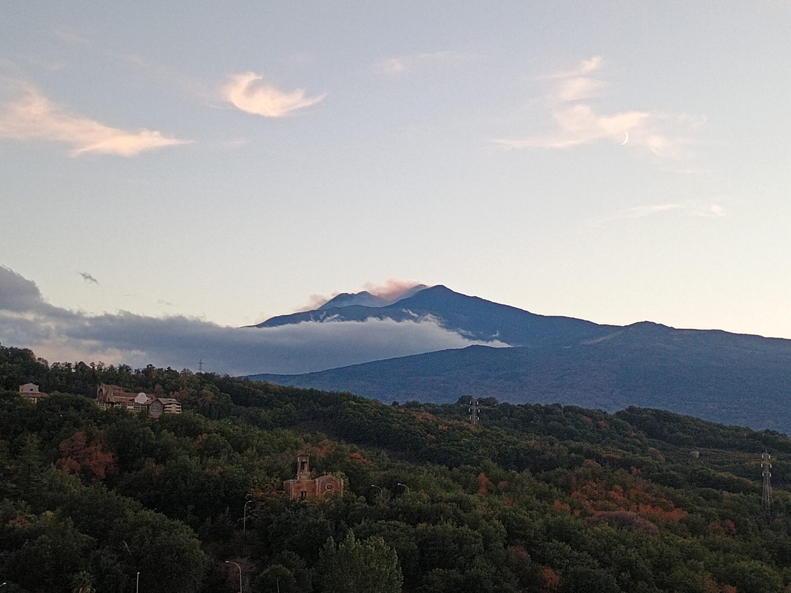 Mount Etna seen from Castiglione di Sicilia — north Etna wine region, harvest finale through early November on the highest slopes
