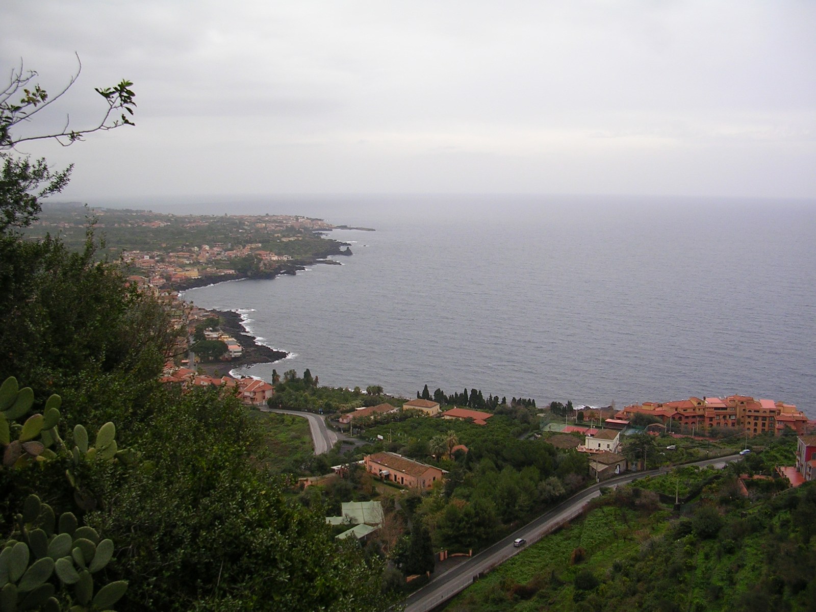 Santa Tecla rocky lava beach near Catania