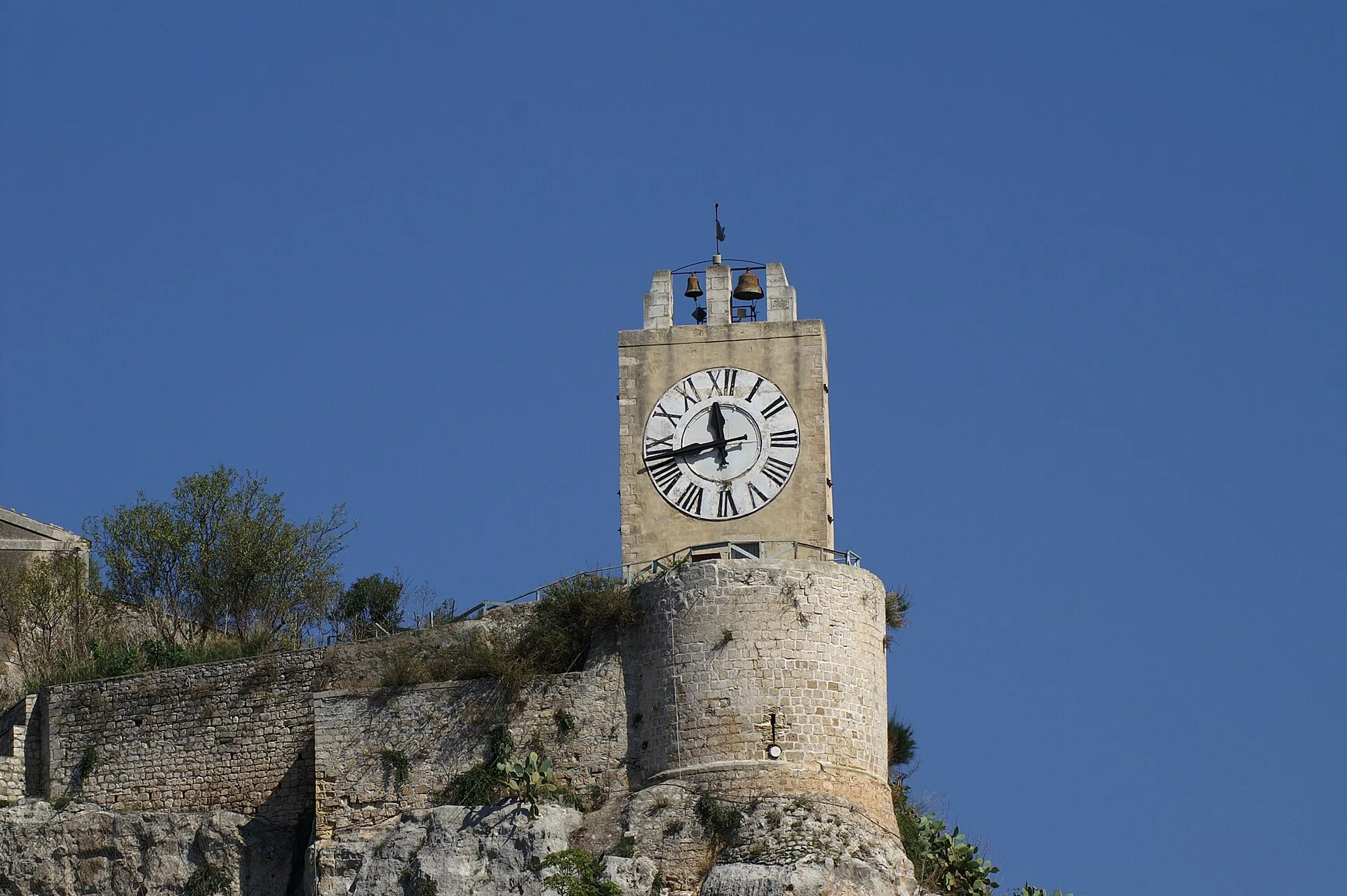 Castello dei Conti medieval castle perched on a rocky spur in Modica Alta with panoramic views over the city