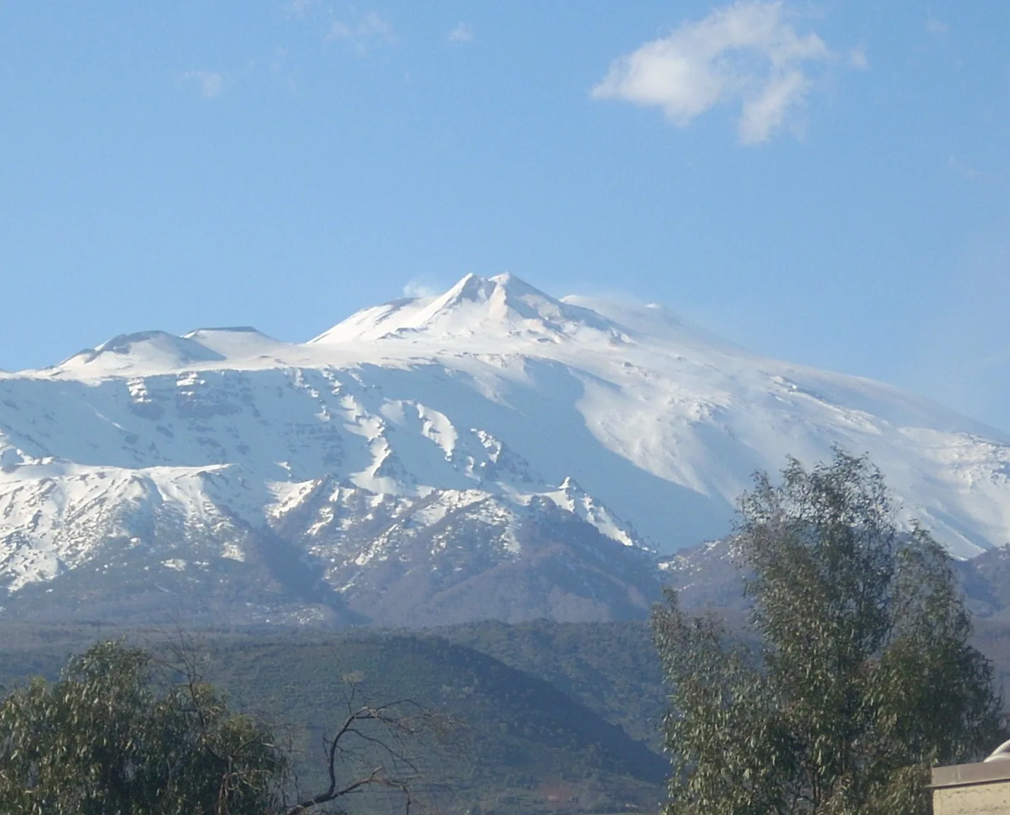 L'Etna innevato in inverno