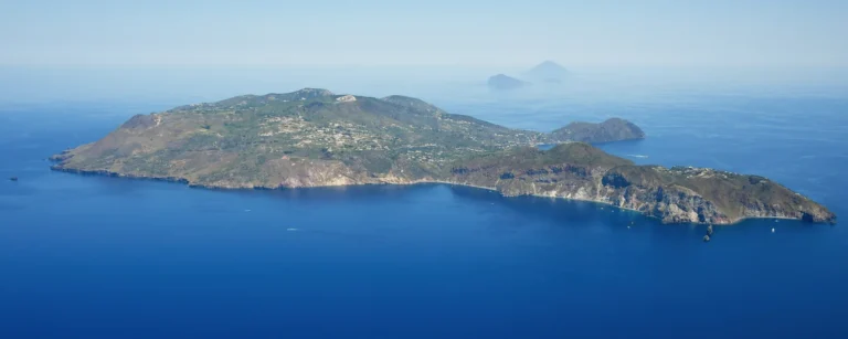 Aerial view of Lipari island from the southwest, Aeolian Islands, Sicily