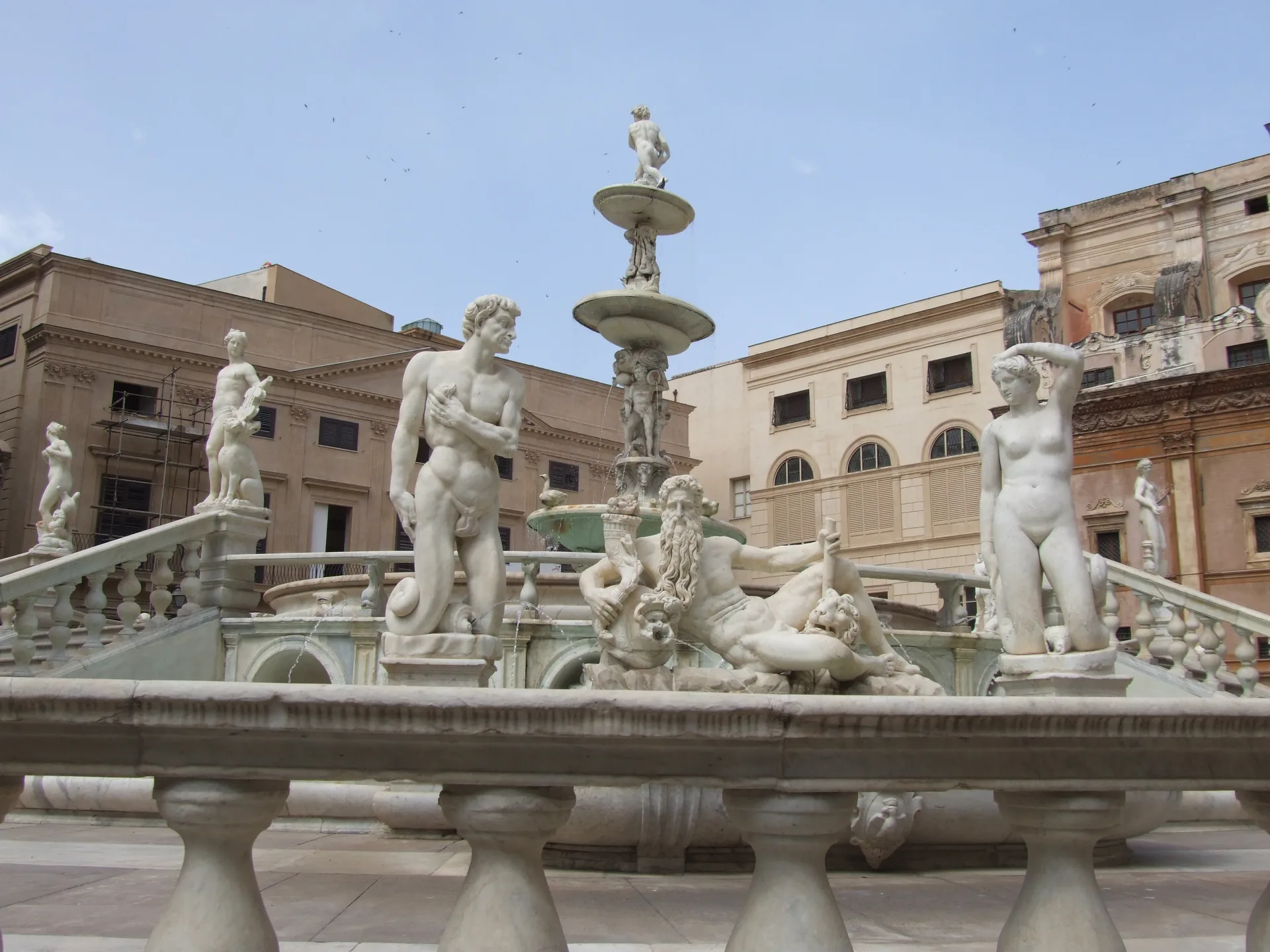 Fontana Pretoria fountain in Palermo, Sicily