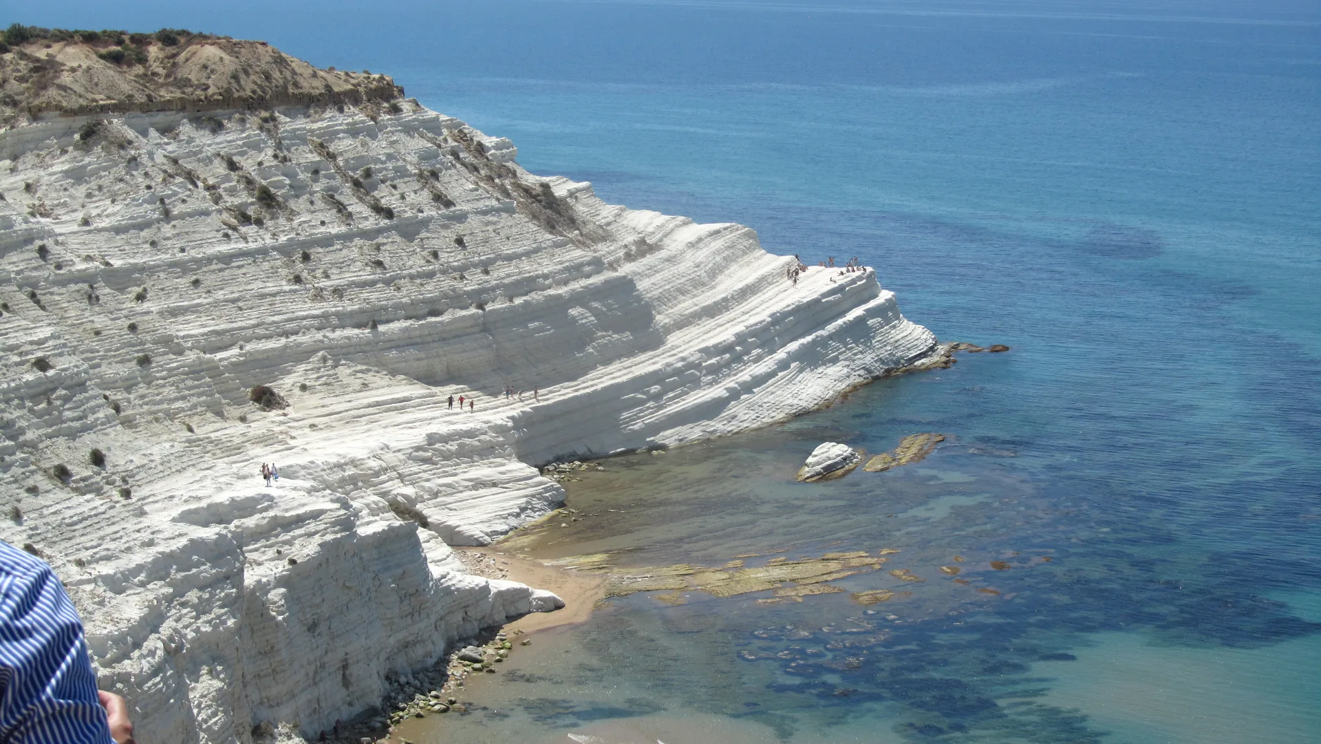 Scala dei Turchi white marl cliffs and turquoise sea near Realmonte, Agrigento, on the southern coast of Sicily